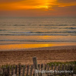 Sunset over the beach near Taghazout